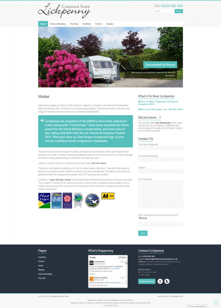 Lickpenny Caravan Park Website Design